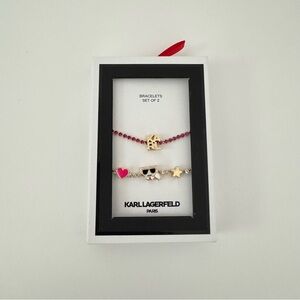Karl Lagerfeld Women's Bracelet Set - Gold and Pink NIB
